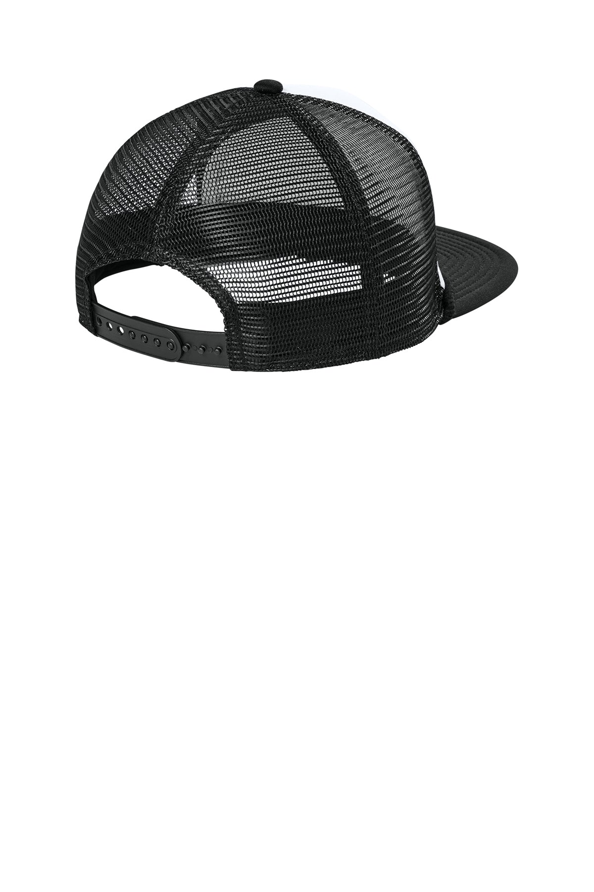 New Era Foam Rope Trucker Custom Caps, White/ Black/ Black