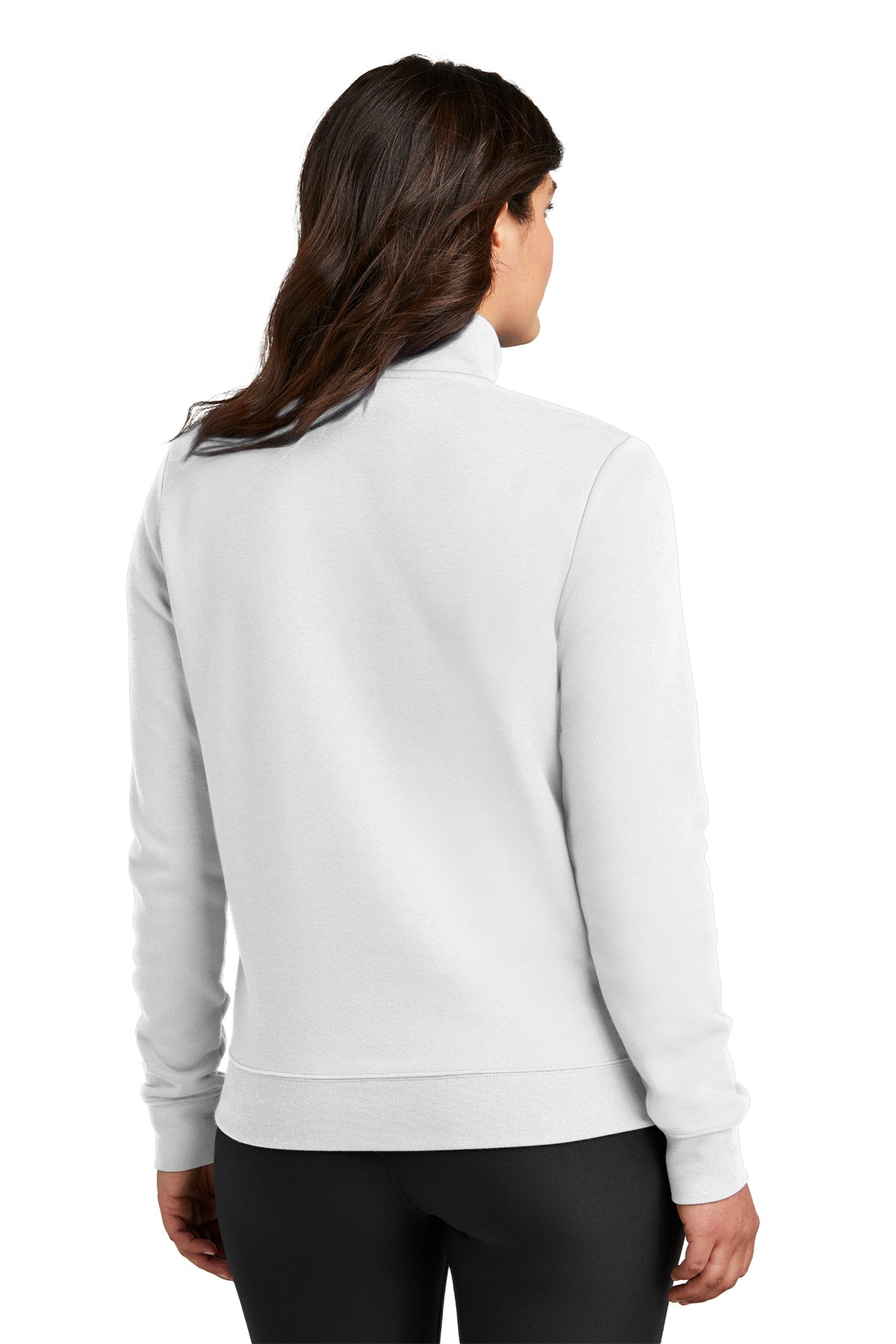 Nike Ladies Club Fleece Custom Quarter-Zips, White [Zura Bio]