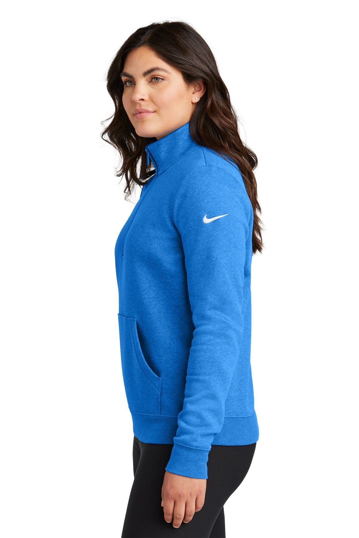 Nike Ladies Club Fleece Custom Quarter-Zips, Game Royal Heather [Executive Construction]