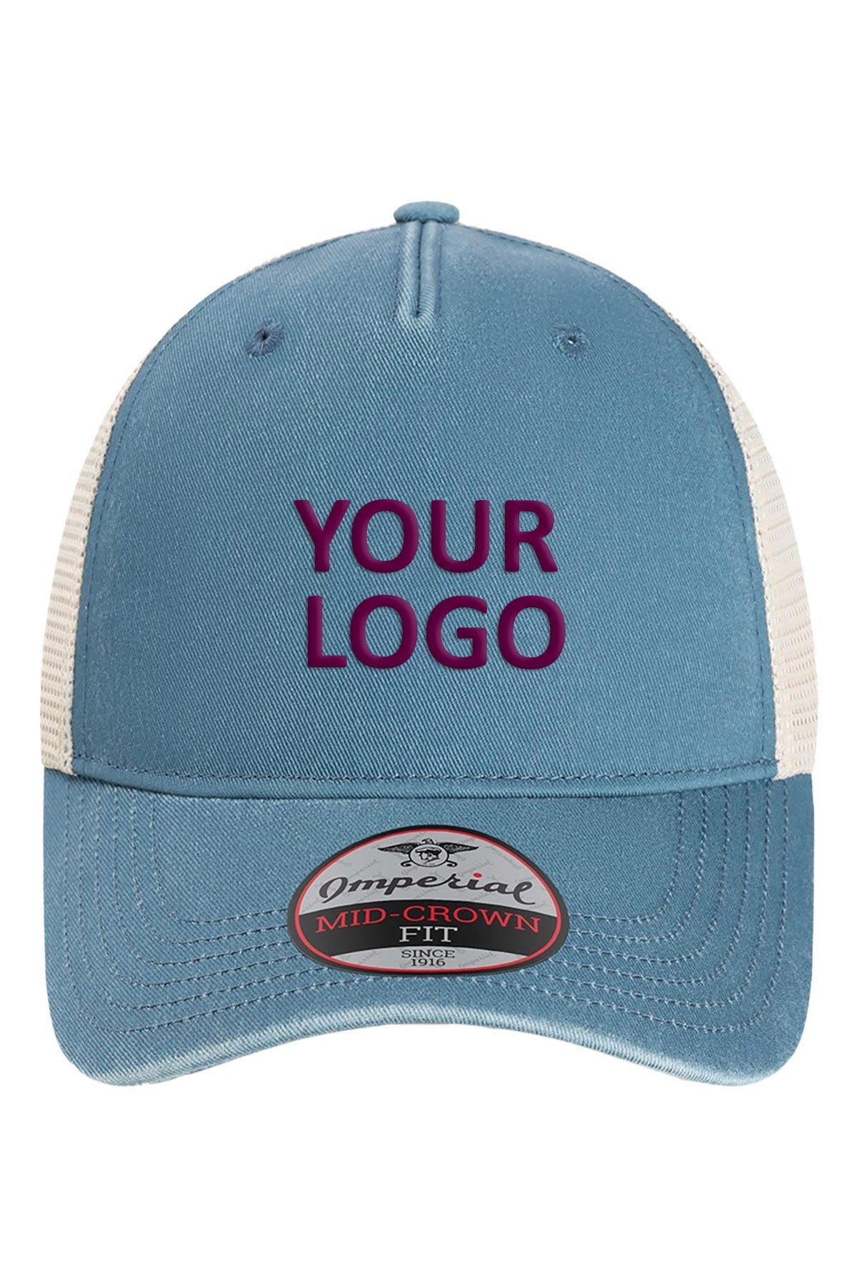 Imperial The Gambit Mesh Back Cap, Breaker Blue/ Stone [Massachusetts Office of Coastal Zone Management]