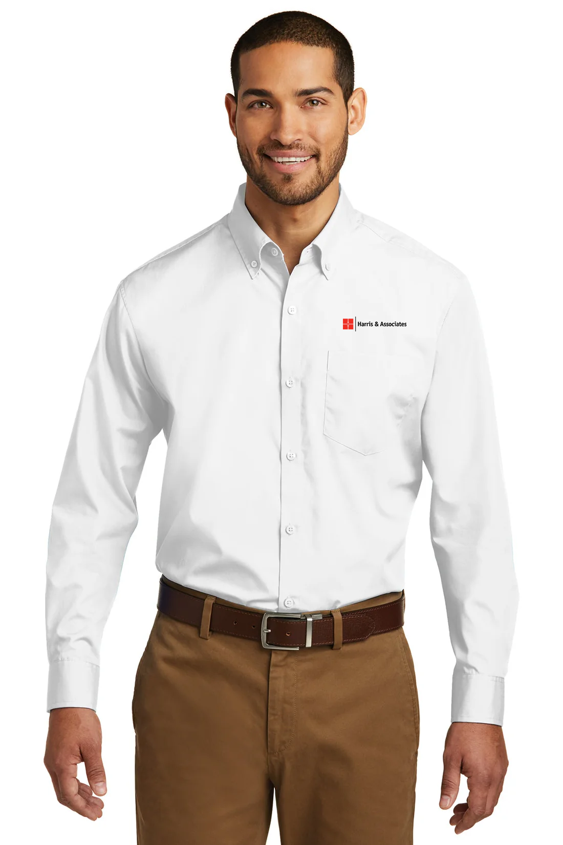 Port Authority Carefree Poplin Shirt, White [Harris & Associates]