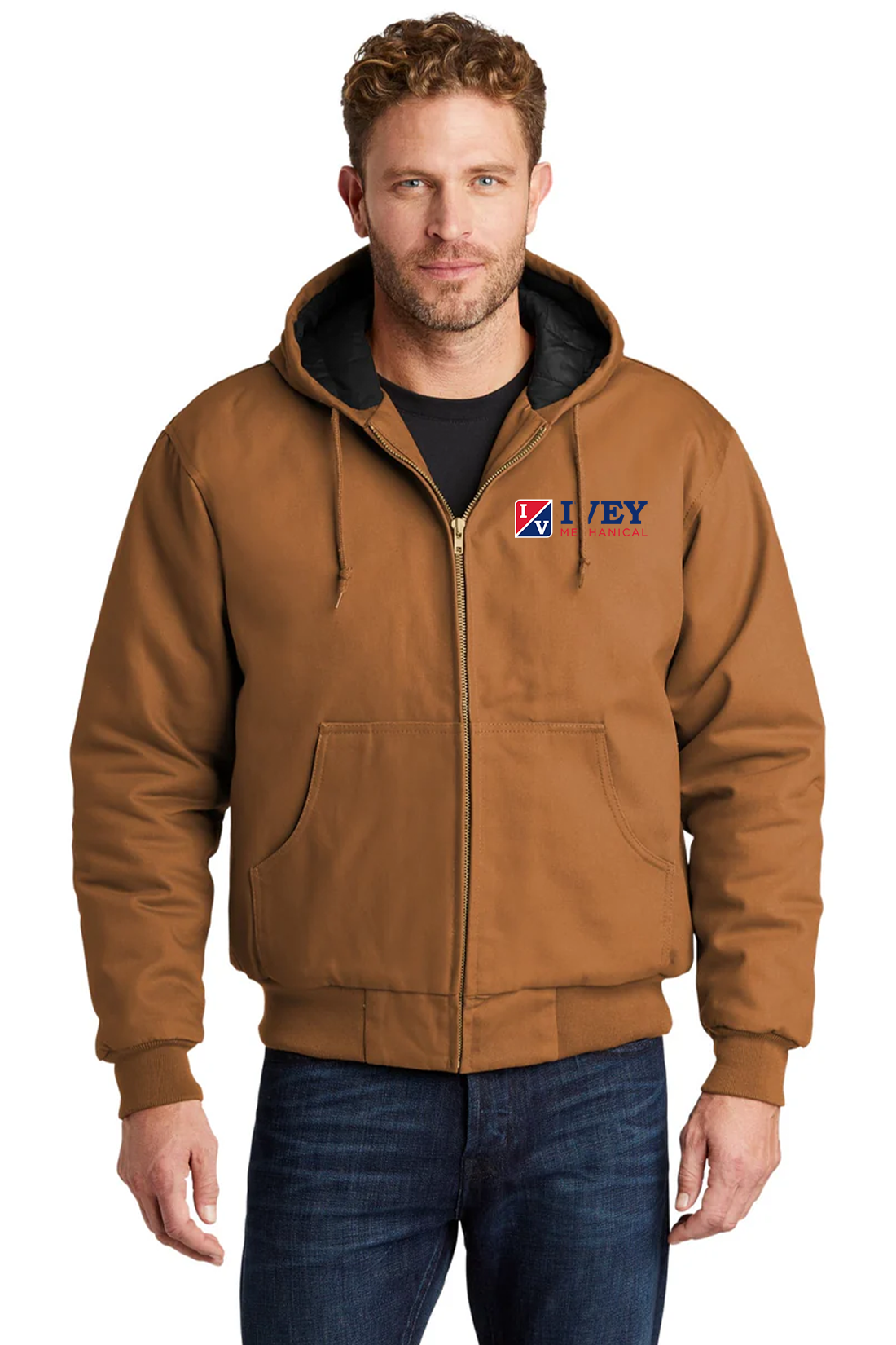 CornerStone Duck Cloth Hooded Work Jacket, Duck Brown [Ivey Mechanical Company]