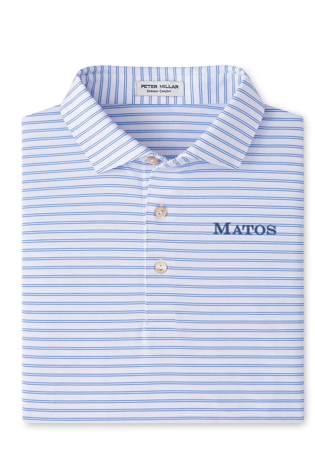 Peter Millar Mens Featherweight Melange Performance Polo, White [Matos Builders]