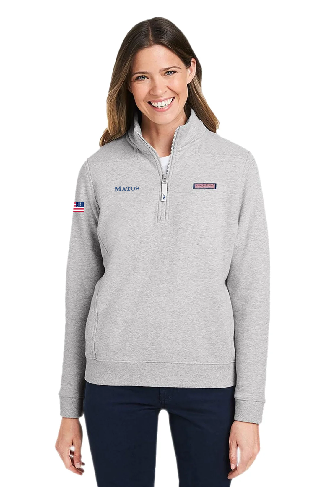 Vineyard Vines Ladies Collegiate Shep Shirt, Grey Heather [Matos Builders]