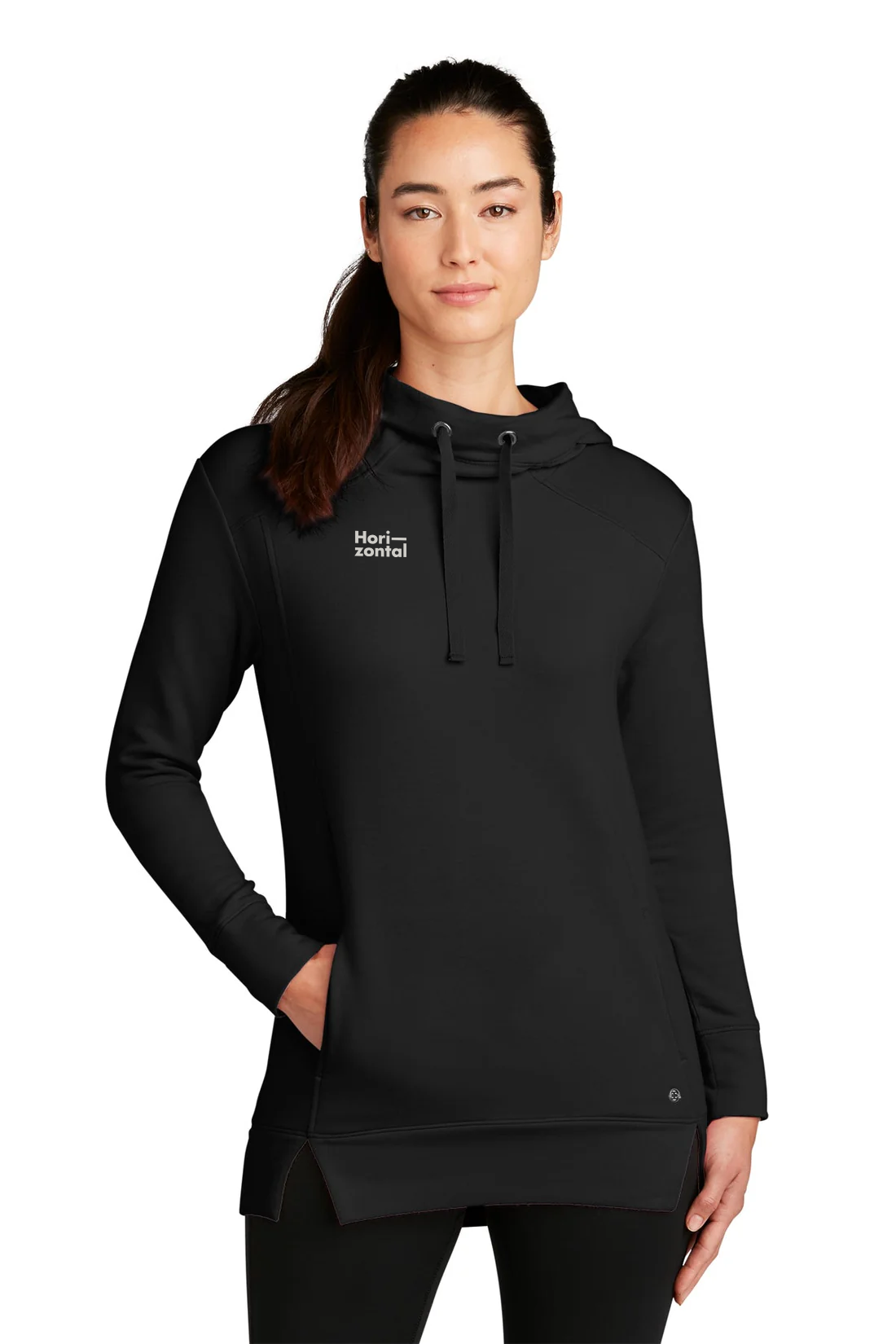OGIO Ladies Luuma Fleece Hoodie, Blacktop [Horizontal Talent]