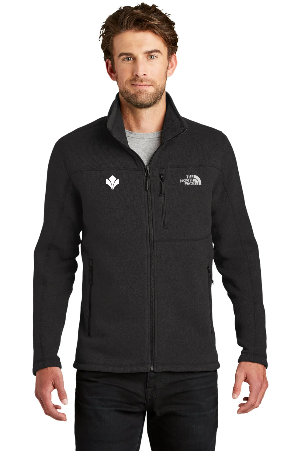 The North Face Sweater Fleece Jacket, TNF Black Heather [Zura Bio]