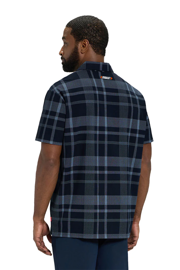 Ghost Golf Spectator Plaid Polo, Navy [Versalift]