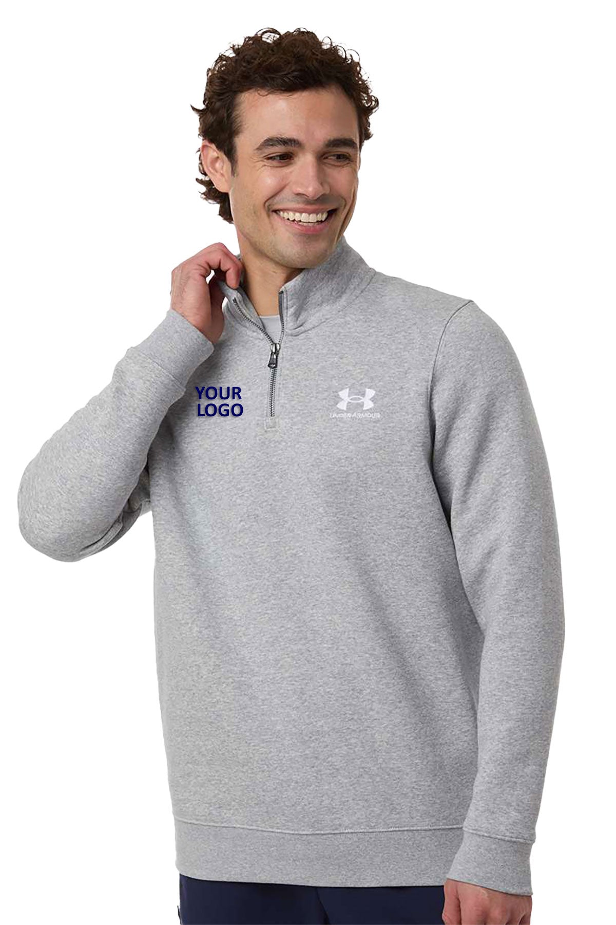 Custom Under Armour 6012710 Grey Light Heather/ White