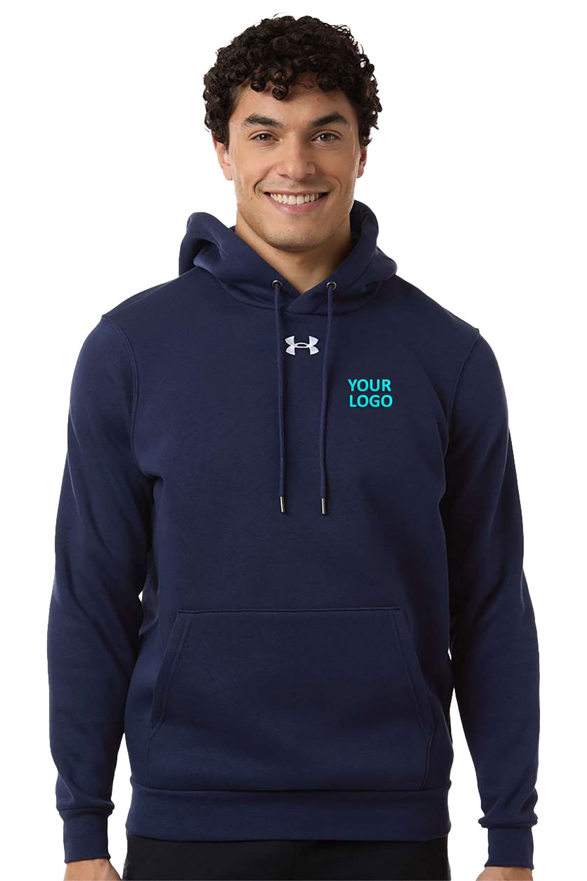 Under Armour Team Icon Fleece Custom Hooded Sweatshirts, Midnight Navy/ White