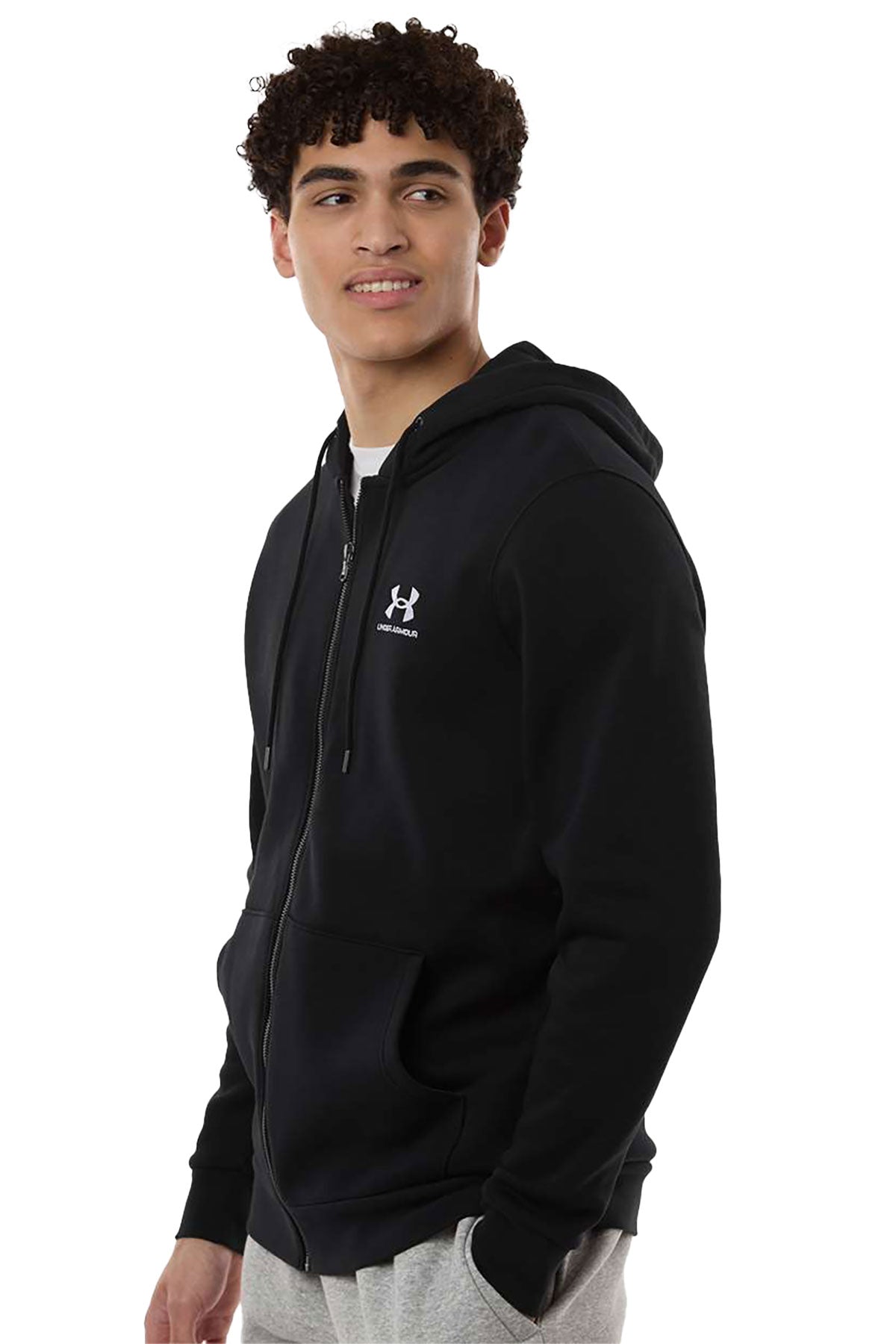 Under Armour Icon Fleece Custom Hooded Full-Zips, Black/ White