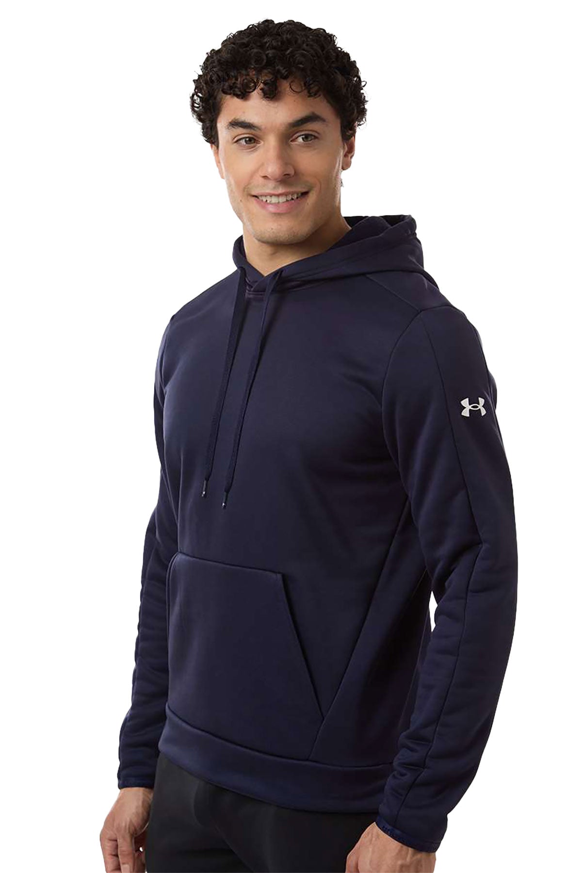 Under Armour Armour Fleece Pro Custom Hooded Sweatshirts, Midnight Navy/ White
