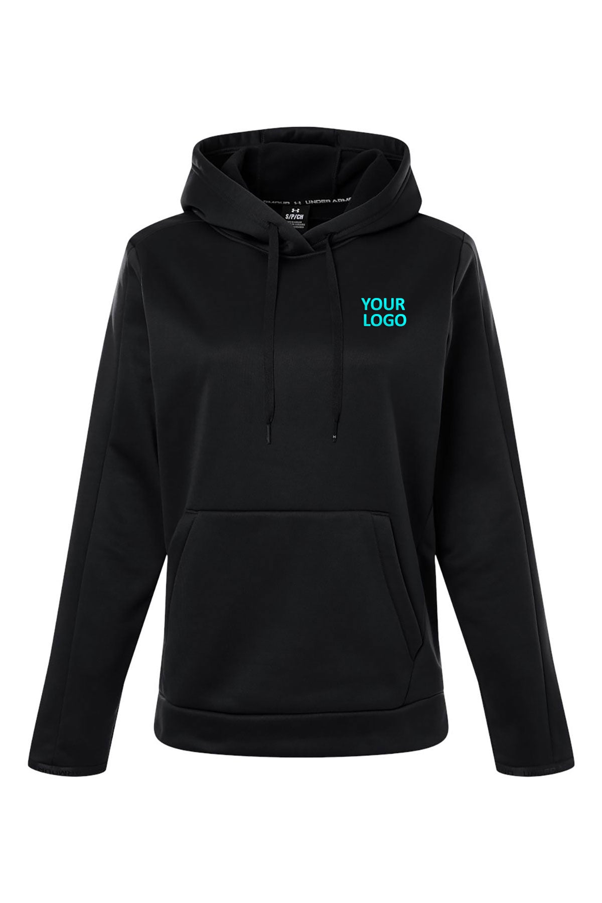 Under Armour Women's Armour Fleece Pro Custom Hooded Sweatshirts, Black/ White