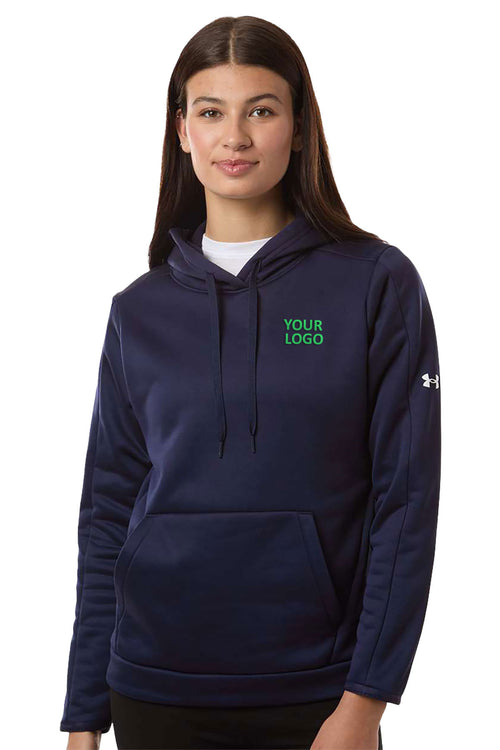 Under Armour Armour Fleece Pro Custom Hooded Sweatshirts, Midnight Navy/ White