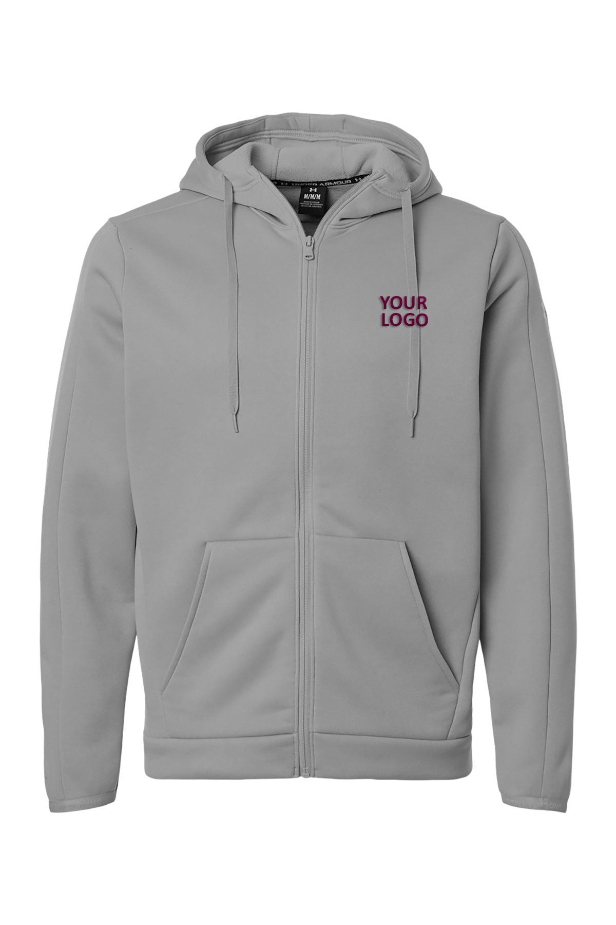 Under Armour Armour Fleece Pro Custom Hooded Full-Zips, Grey/ White