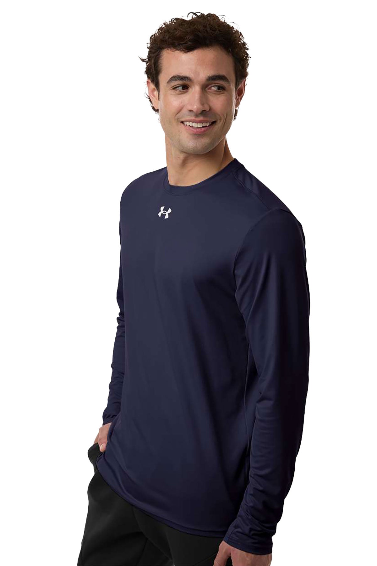 Under Armour Team Vanish Custom Long Sleeve T-Shirts, Midnight Navy/ White