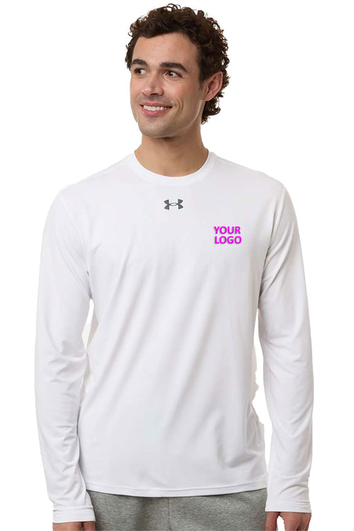 Under Armour Women's Team Vanish Custom Long Sleeve T-Shirts, White/ Pitch Grey