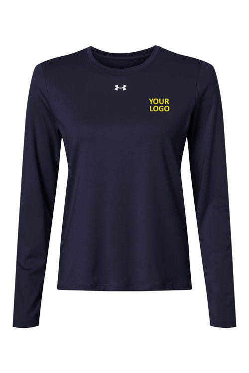 Under Armour Team Vanish Custom Long Sleeve T-Shirts, Midnight Navy/ White