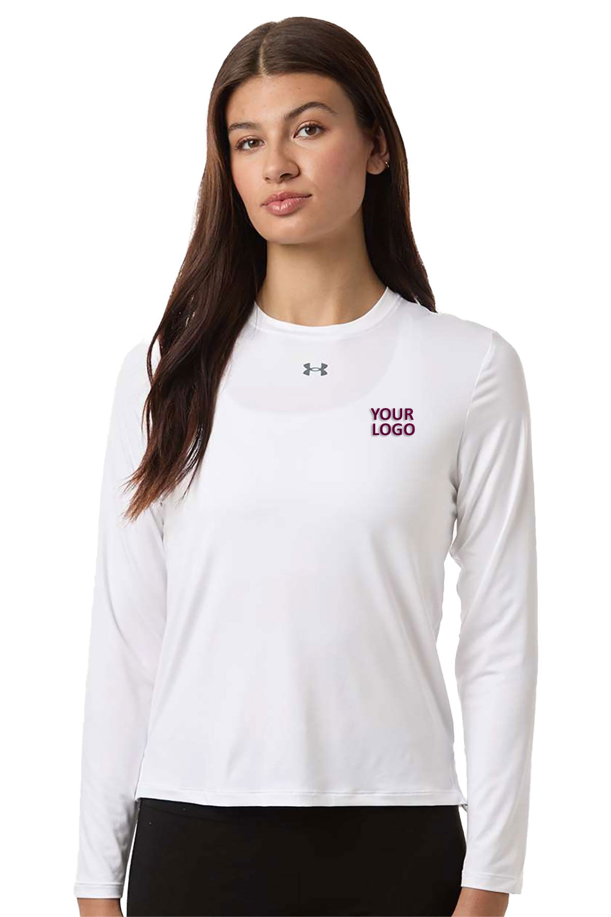 Under Armour Women's Team Vanish Custom Long Sleeve T-Shirts, White/ Pitch Grey