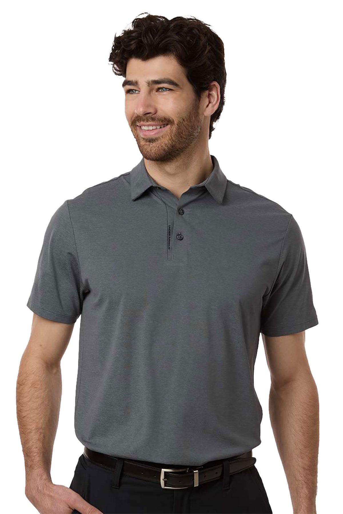 Under Armour Drive Custom Bonded Polos, Castlerock/ Titan Grey/ Black