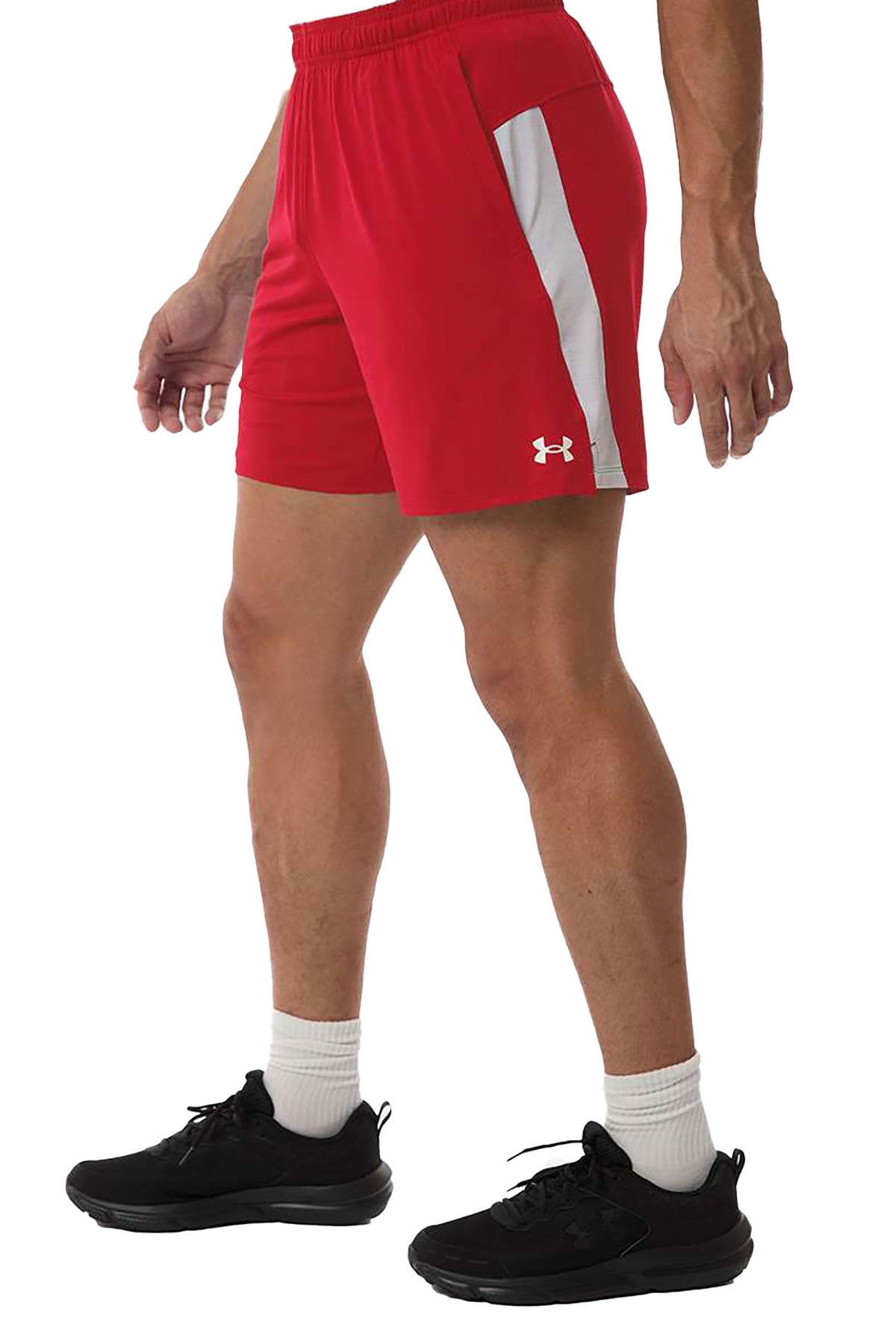 Under Armour Tech Custom Vent 7" Shorts, Red/ White