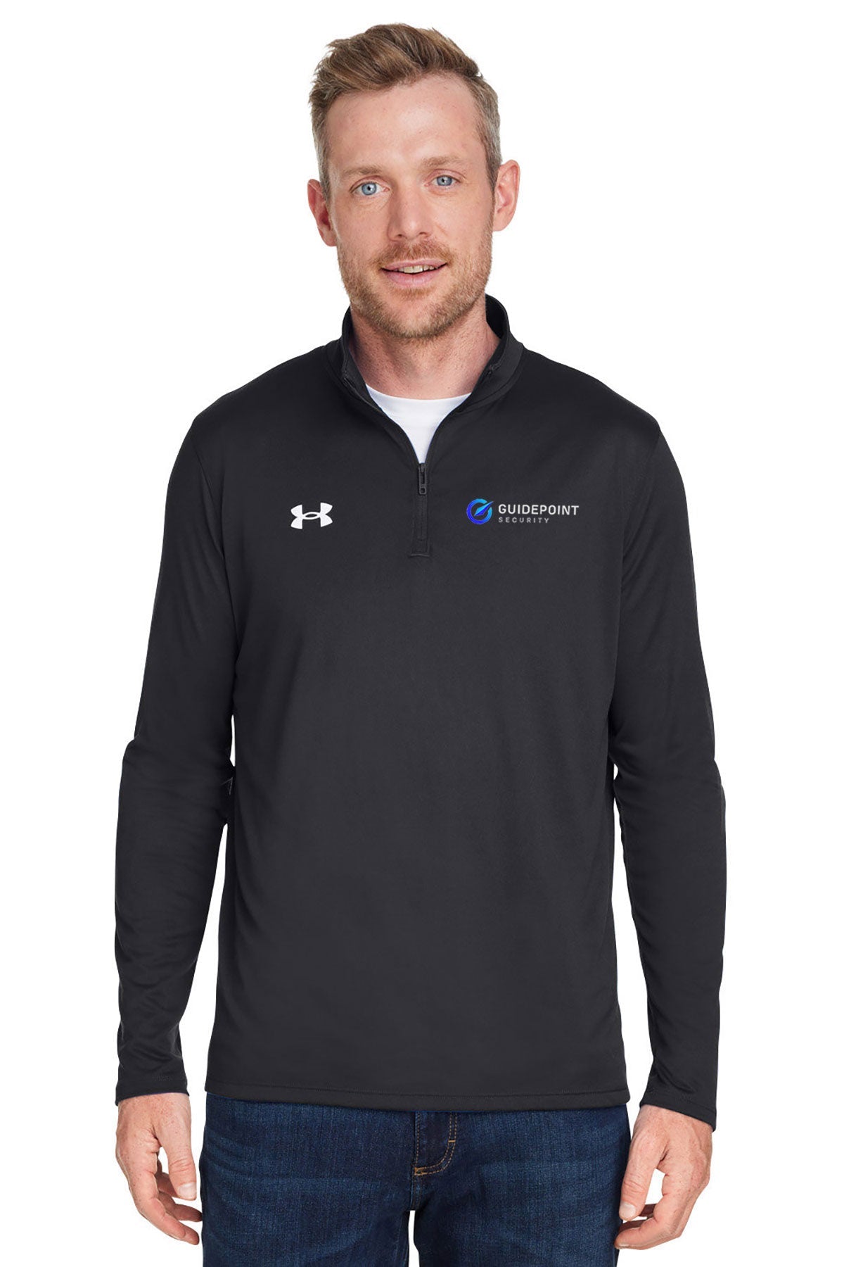 Under Armour Men's Tech Custom Quarter-Zips, Black [GuidePoint Security]