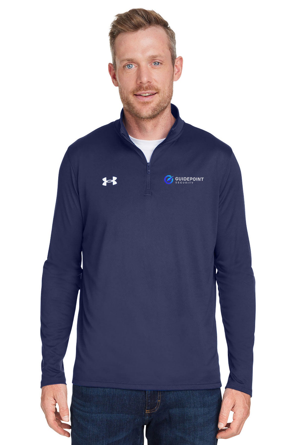 Under Armour Men's Tech Customized Quarter-Zips, Medium Navy [GuidePoint Security]