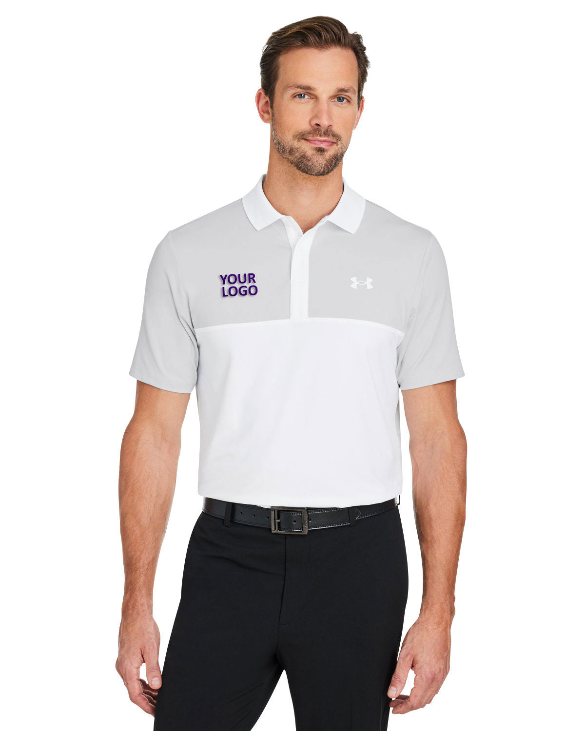 Under Armour White 1377375 custom logo polo shirts