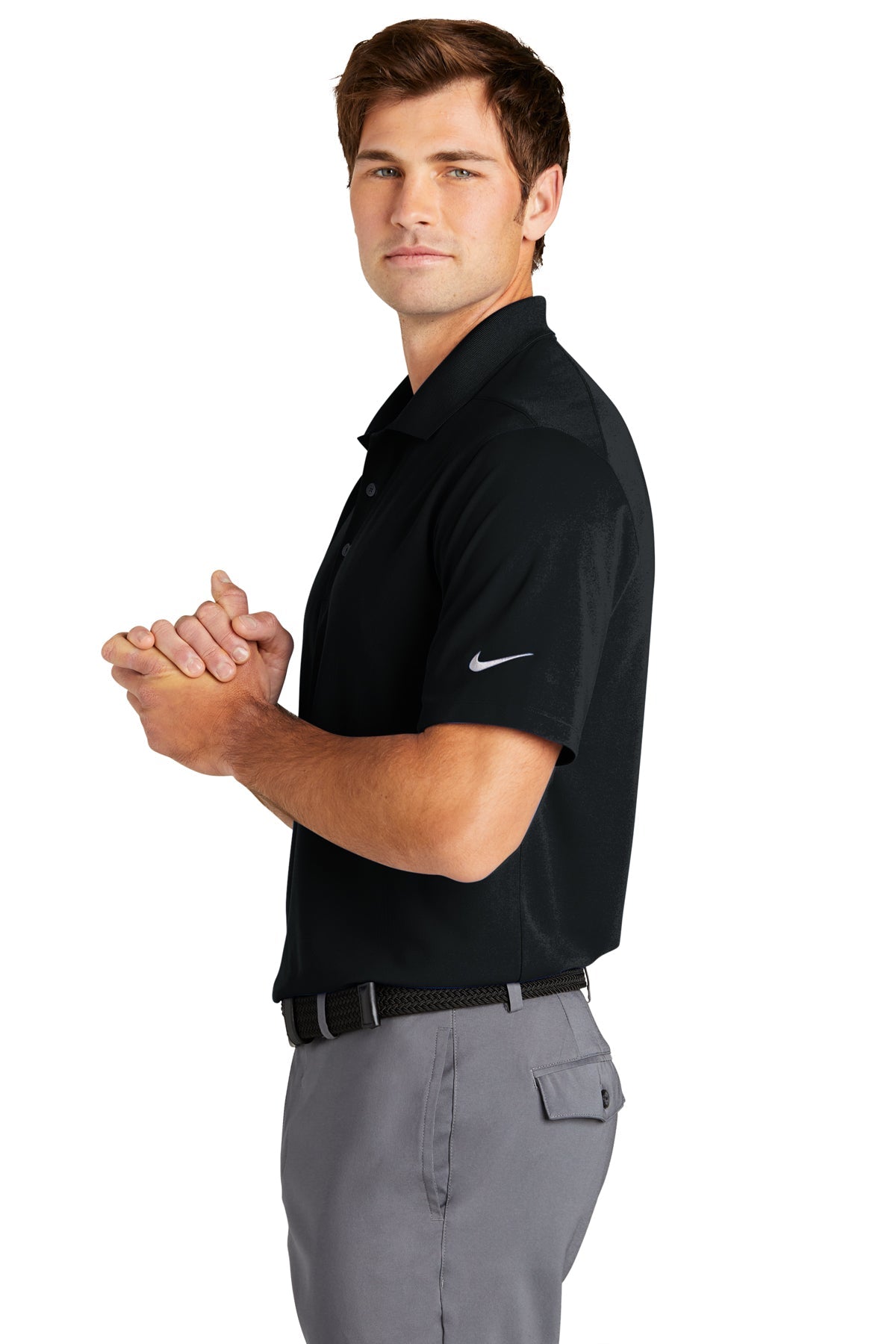 Nike Dri-FIT Micro Pique Customized Polos, Black [ACI Jet Uniforms]