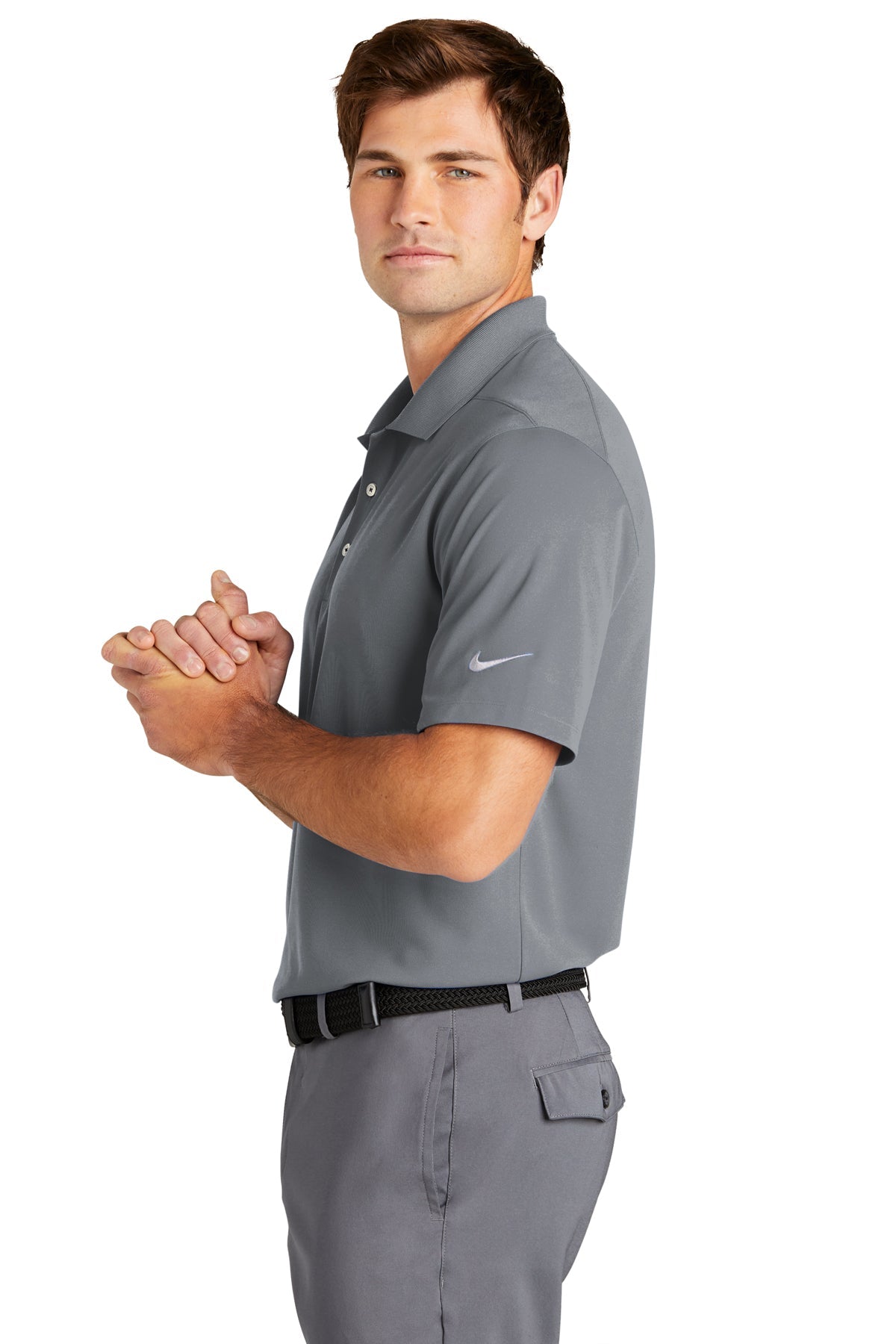 Nike Dri-FIT Micro Pique Customized Tall Polos, Cool Grey [TruNorthern]