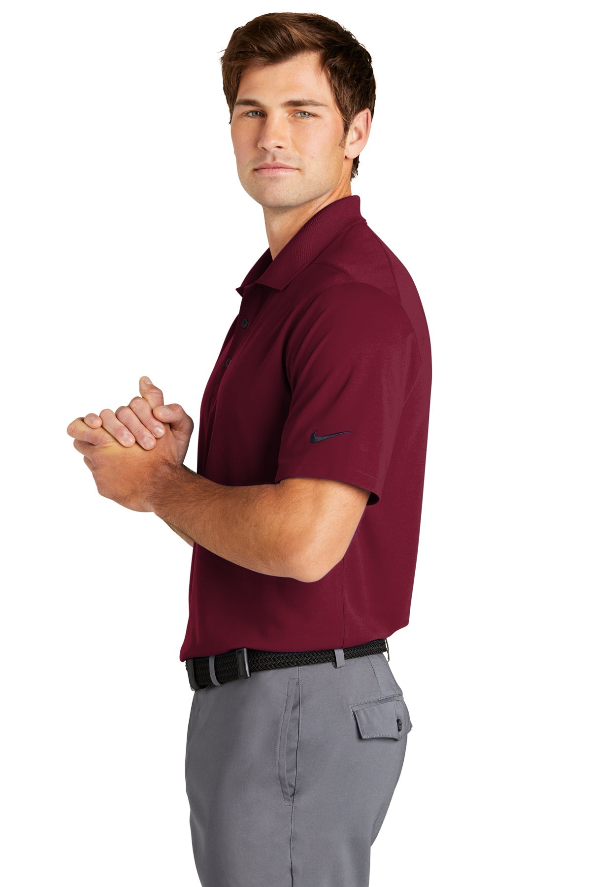 Nike Dri-FIT Micro Pique Customized Polos, Team Red [Baynum Solutions]