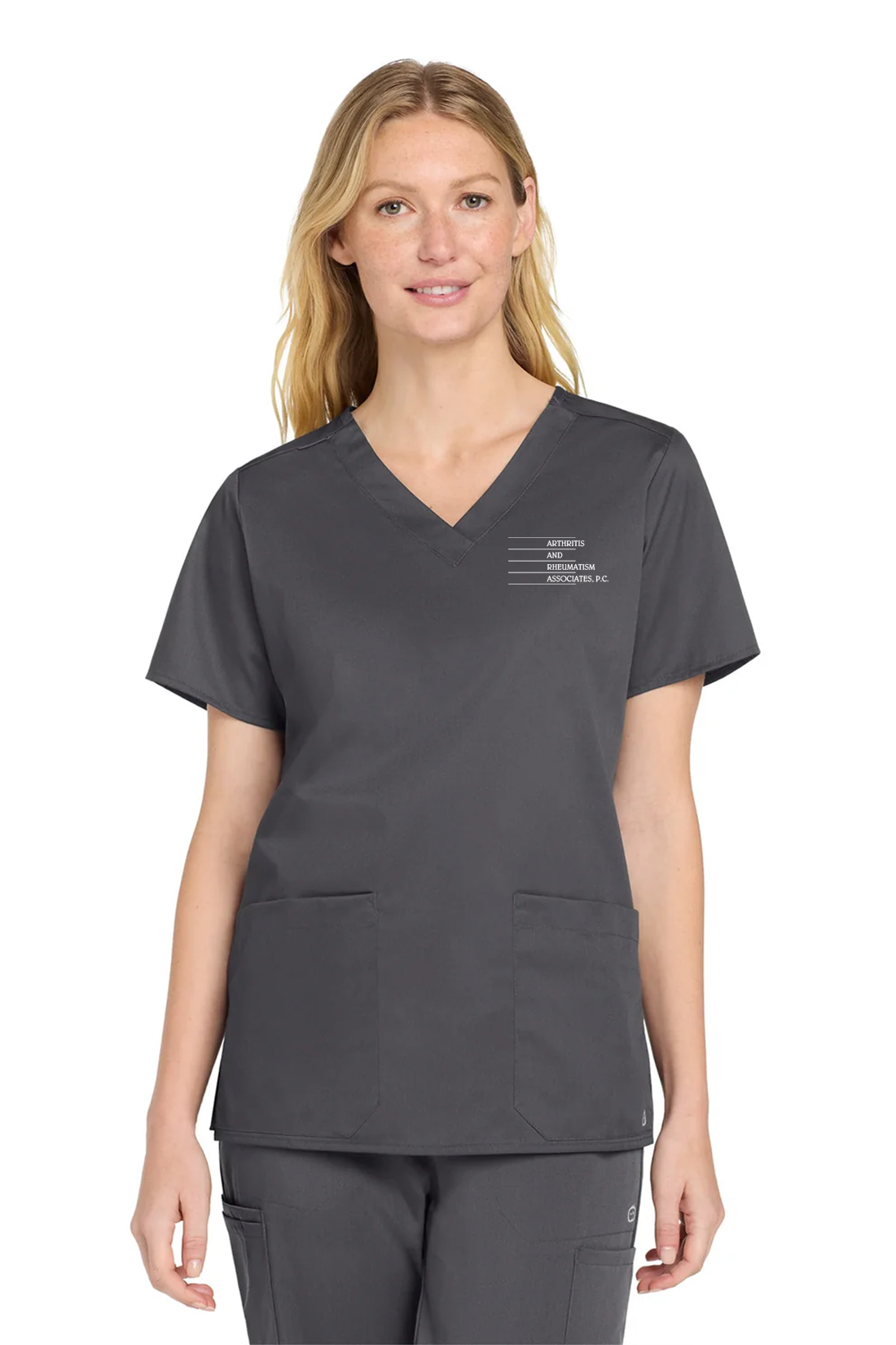 Wink Women’s WorkFlex V-Neck Top, Pewter [Arthritis & Rheumatism Associates PC]