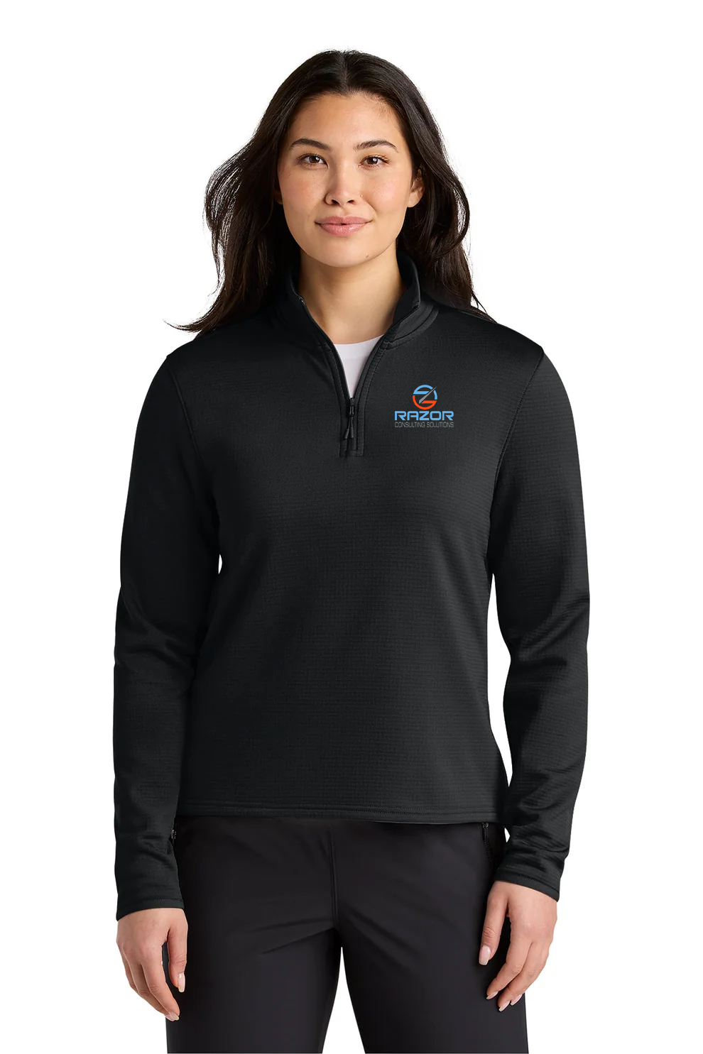 The North Face Womens Aim 1/4-Zip Fleece, TNF Black [Razor Consulting Solutions]