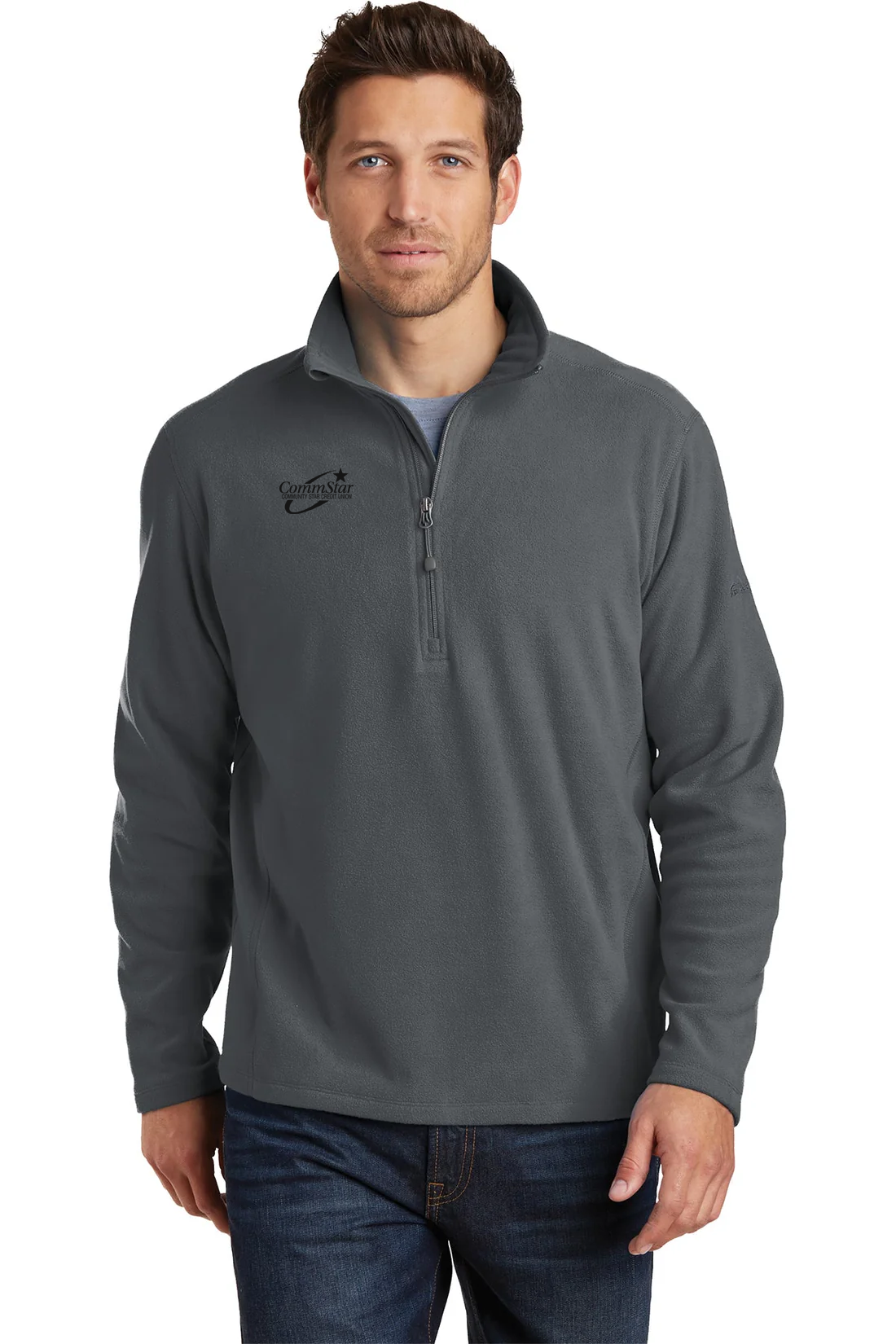 Eddie Bauer 1/2-Zip Microfleece Jacket, Grey Steel [CommStar Credit Union]