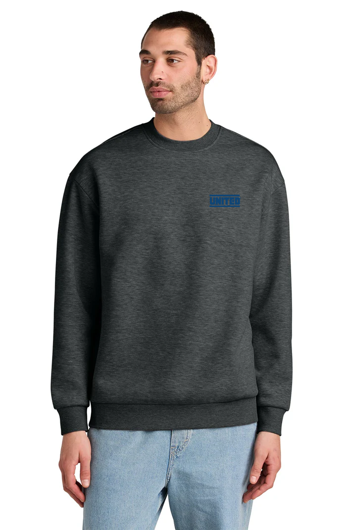 District V.I.T. Heavyweight Fleece Crew, Heathered Charcoal [United Rolls]