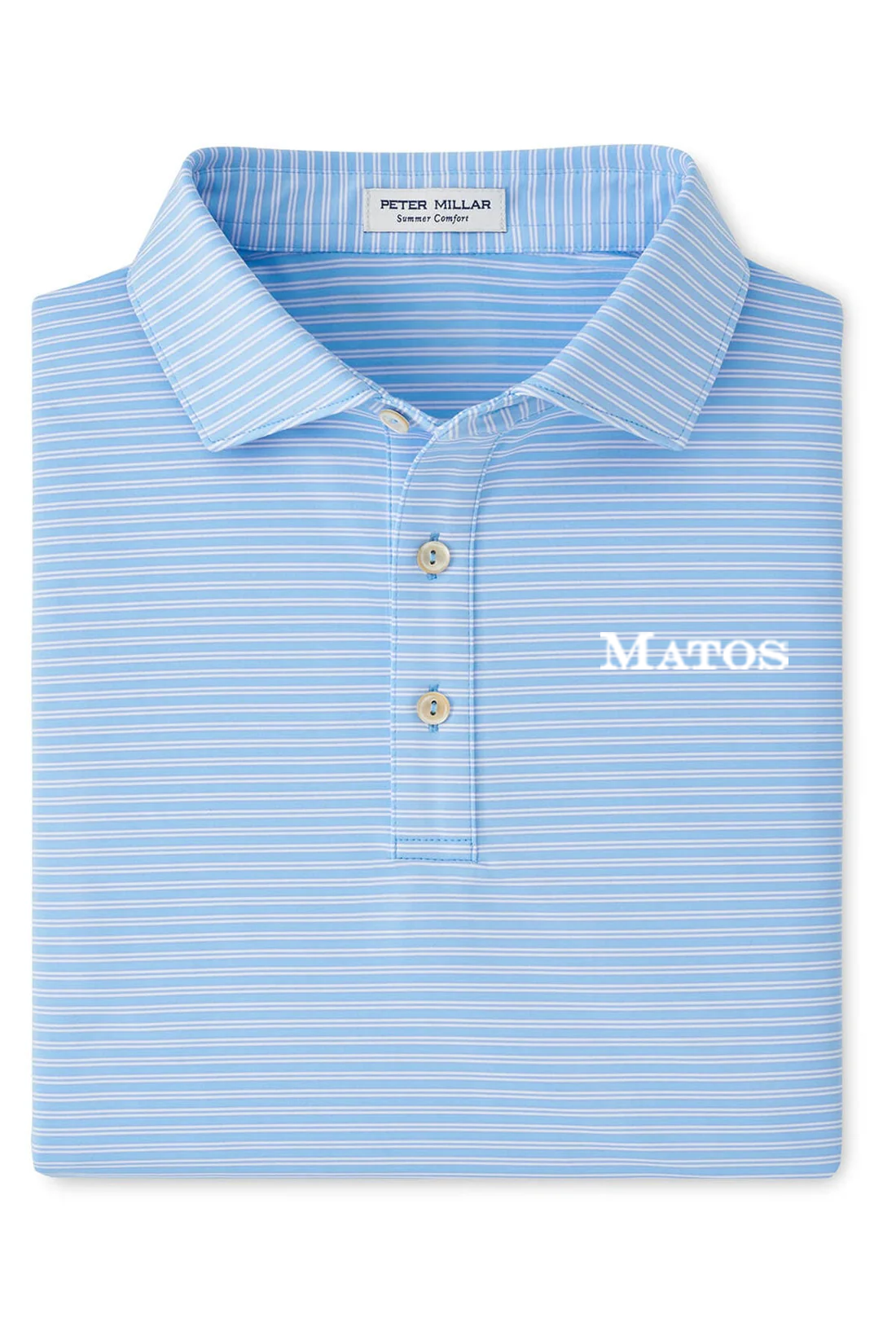 Peter Millar Mens Culver Performance Jersey Polo, Seaport Blue [Matos Builders]