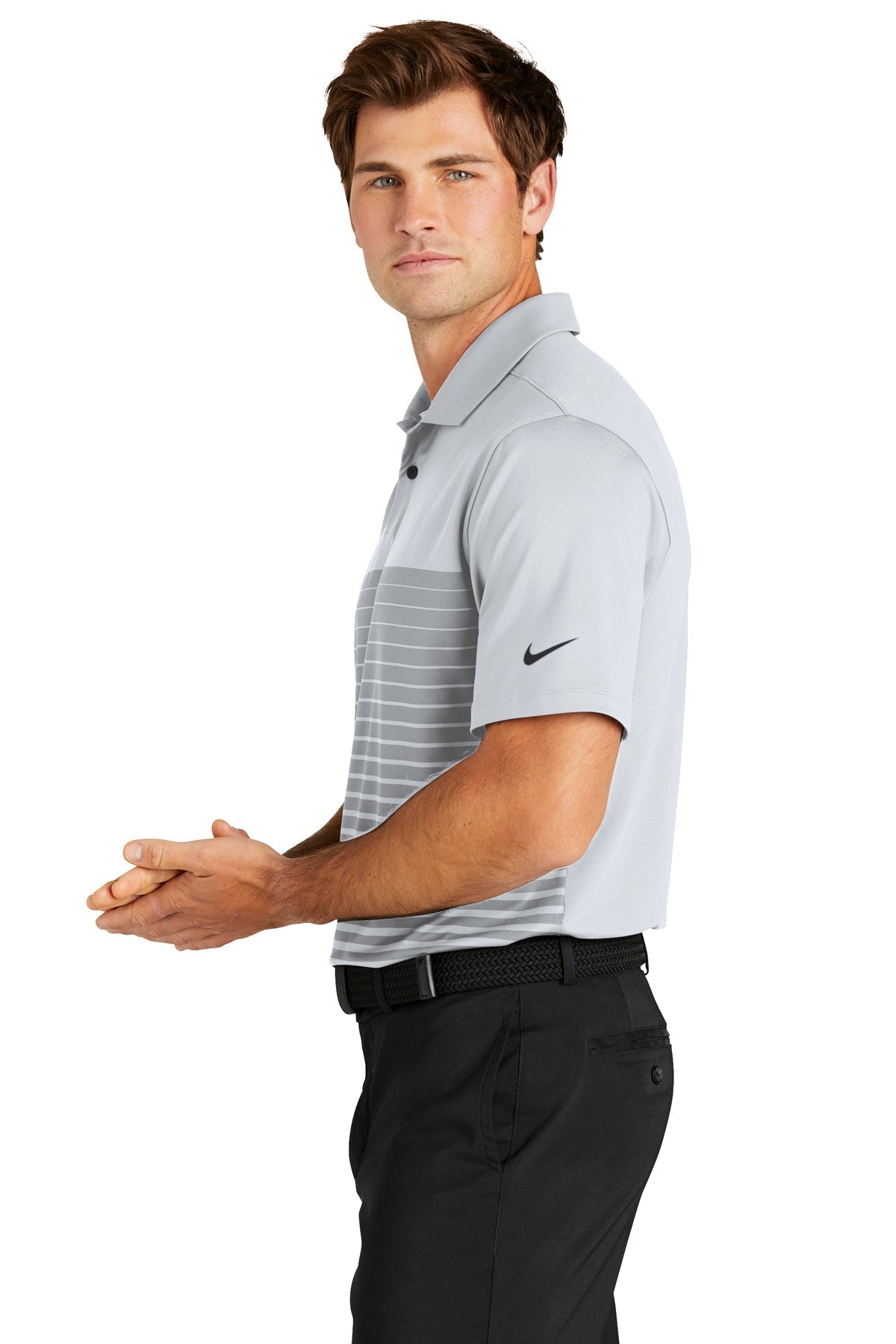 Nike Dri-FIT Vapor Block Customized Polos, Wolf Grey [Baynum Solutions]