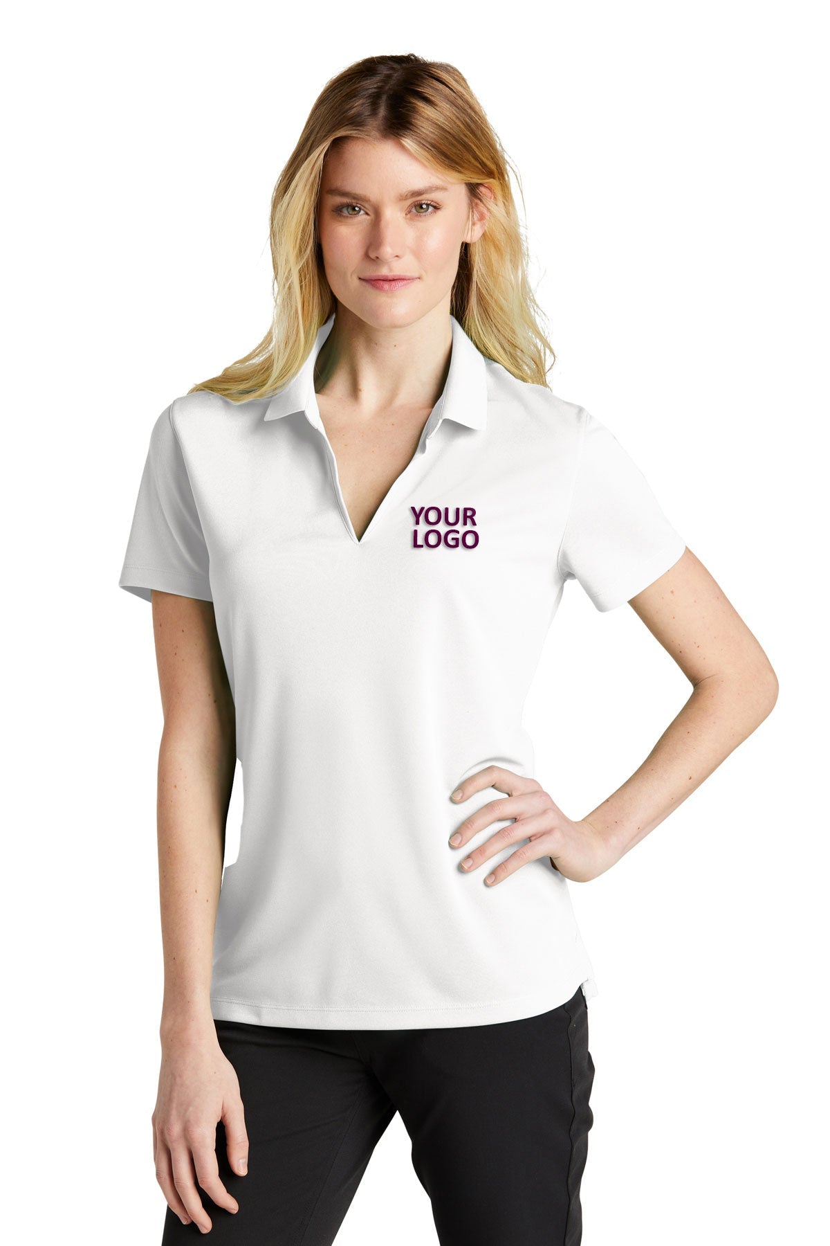 Nike Ladies Dri-FIT Micro Pique Customized Polos, White [Elevated Lending]