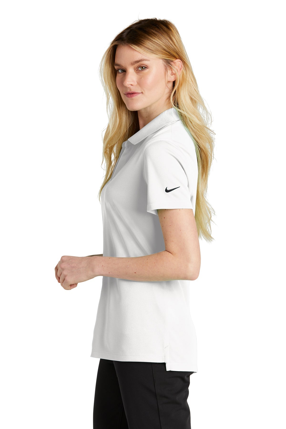 Nike Ladies Dri-FIT Micro Pique Customized Polos, White [Elevated Lending]