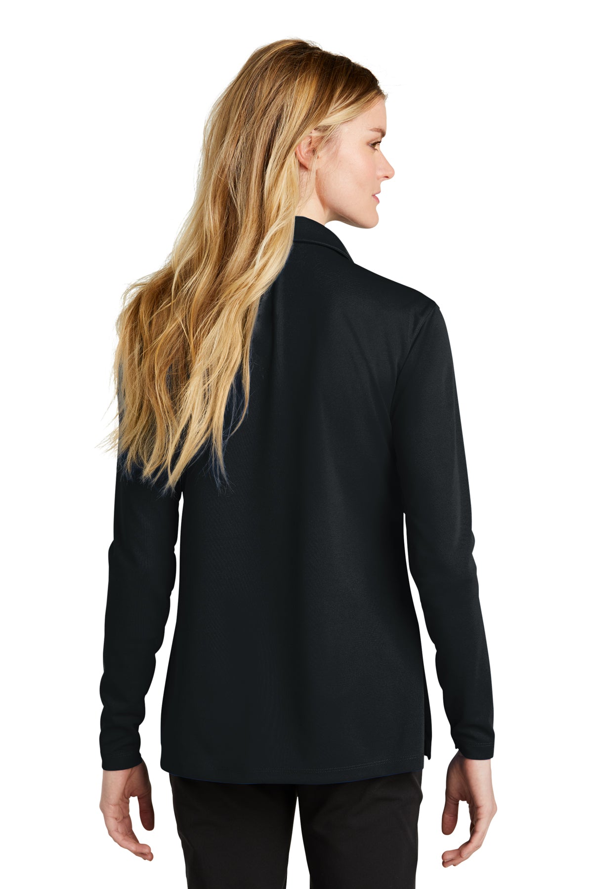 Nike Ladies Dri-FIT Long Sleeve Polo, Black [CR Powered by Epiroc]