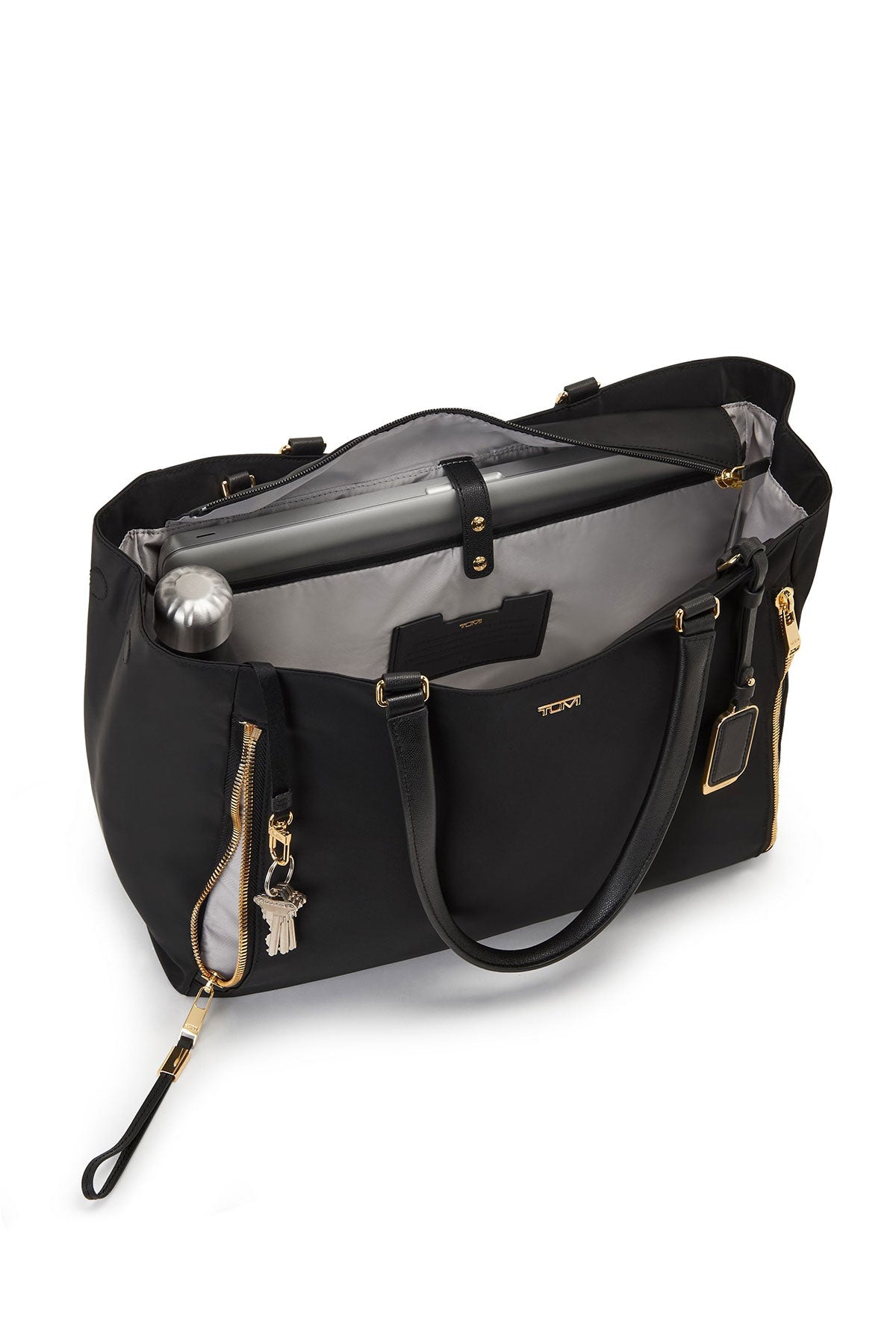 Tumi Valetta Large Custom Tote, Black/Gold