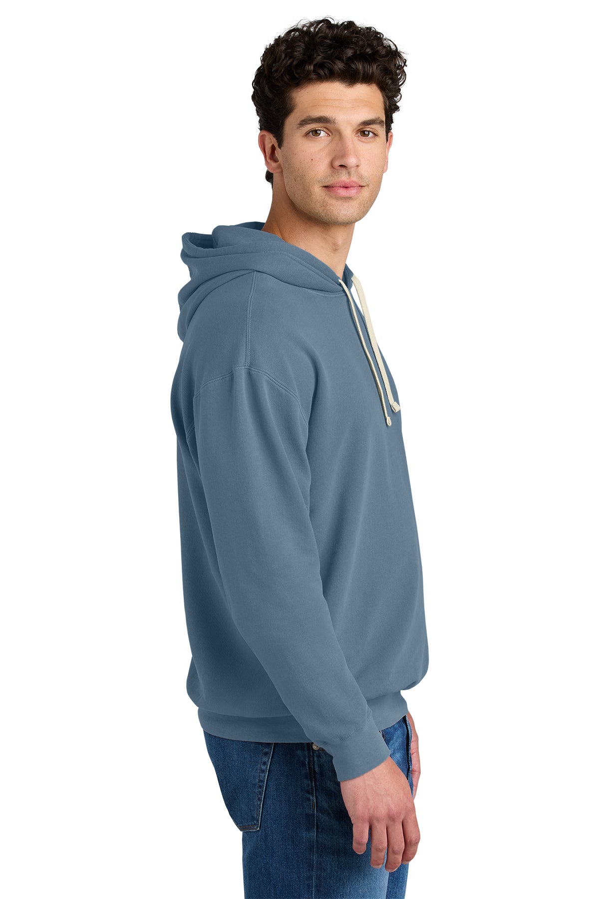 Comfort Colors Lightweight Custom Hooded Sweatshirts, Blue Jean
