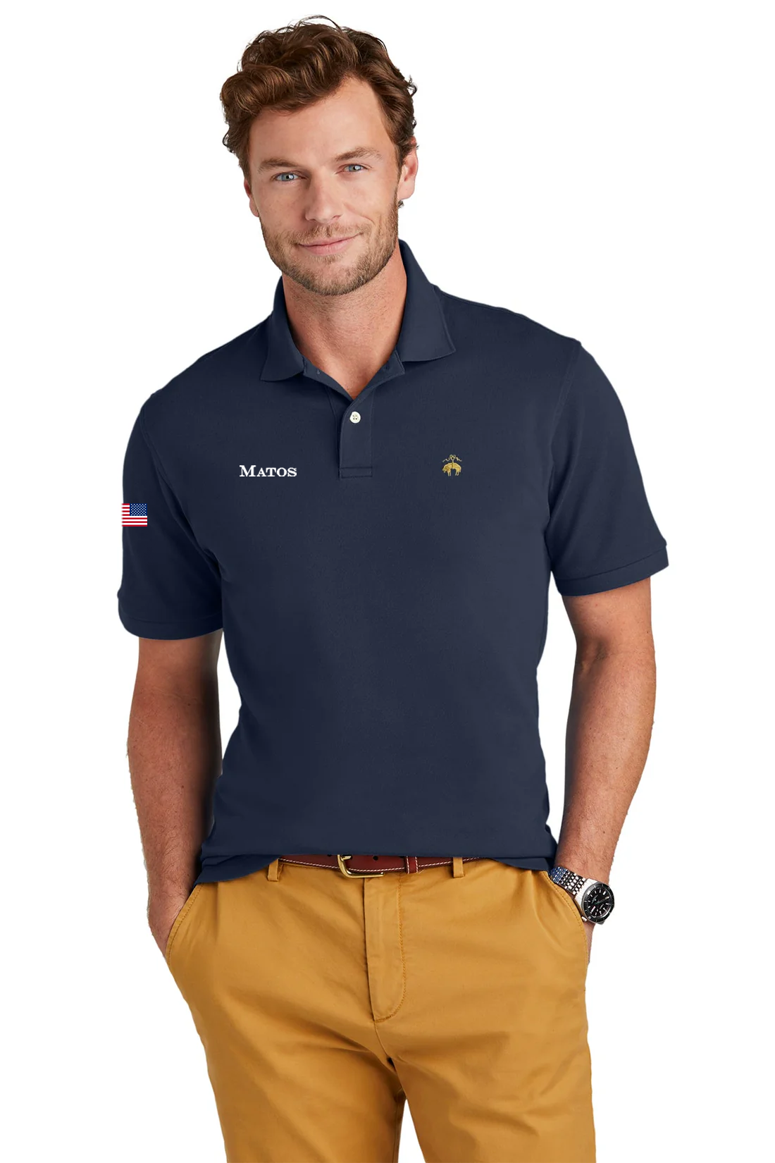 Brooks Brothers Pima Cotton Pique Polo, Navy Blaze [Matos Builders]