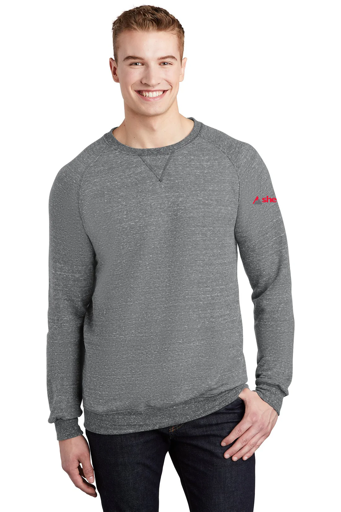 Jerzees Snow Heather French Terry Raglan Crew, Charcoal [Sherpa LLC]