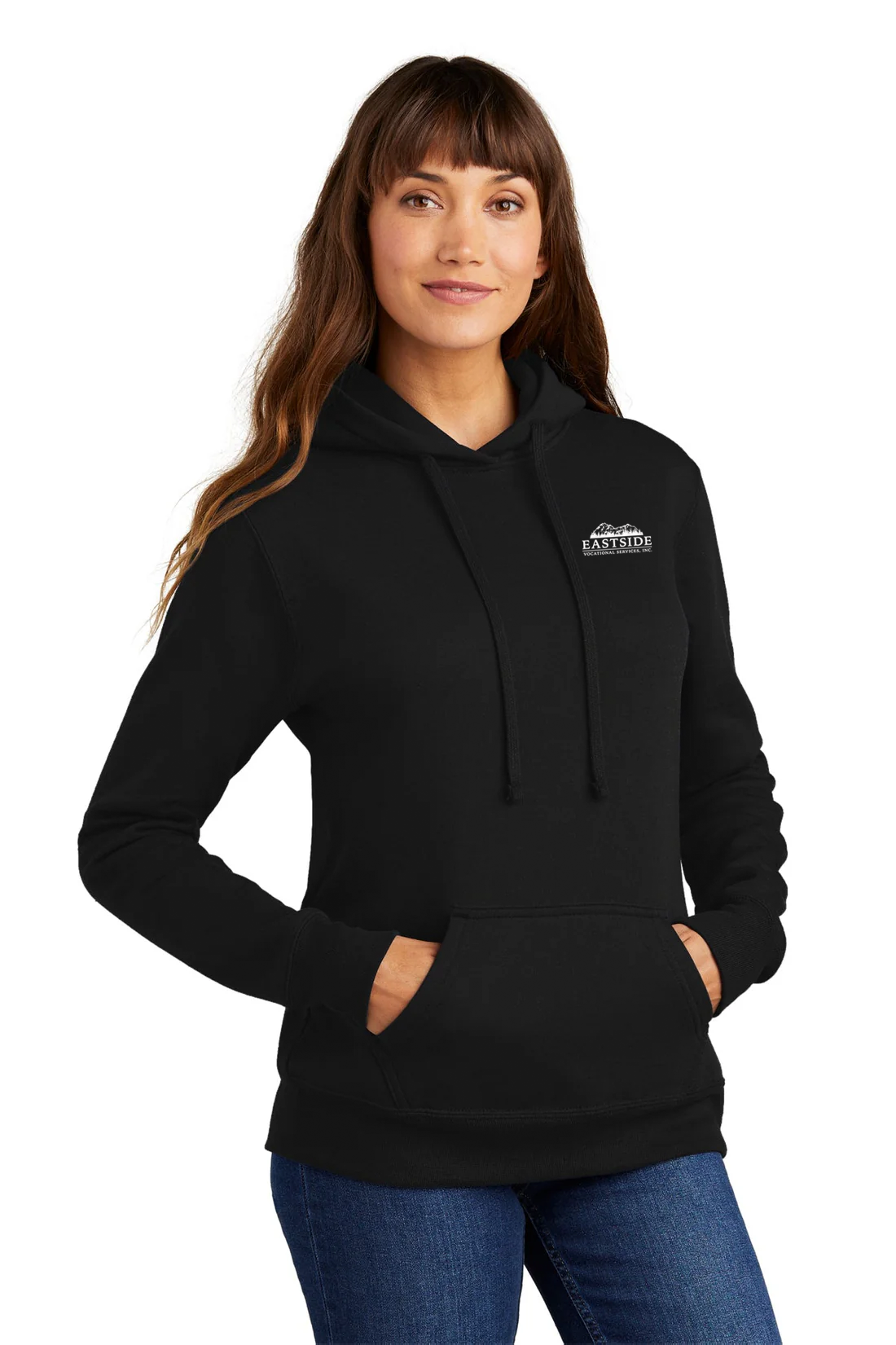 Port & Company Ladies Core Fleece Hoodie, Jet Black [Eastside Vocational Services, Inc.]