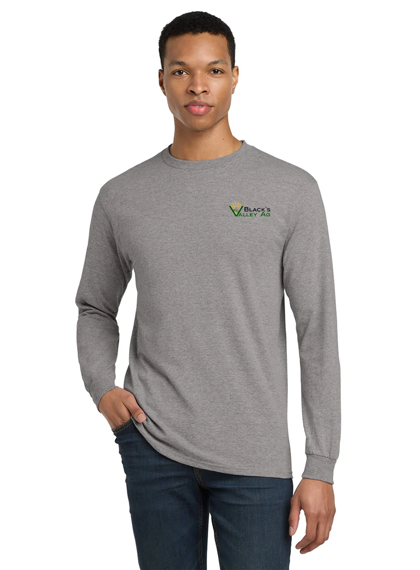 Gildan Dryblend Cotton Poly Long Sleeve T Shirt, Sport Grey [Black's Valley AG]