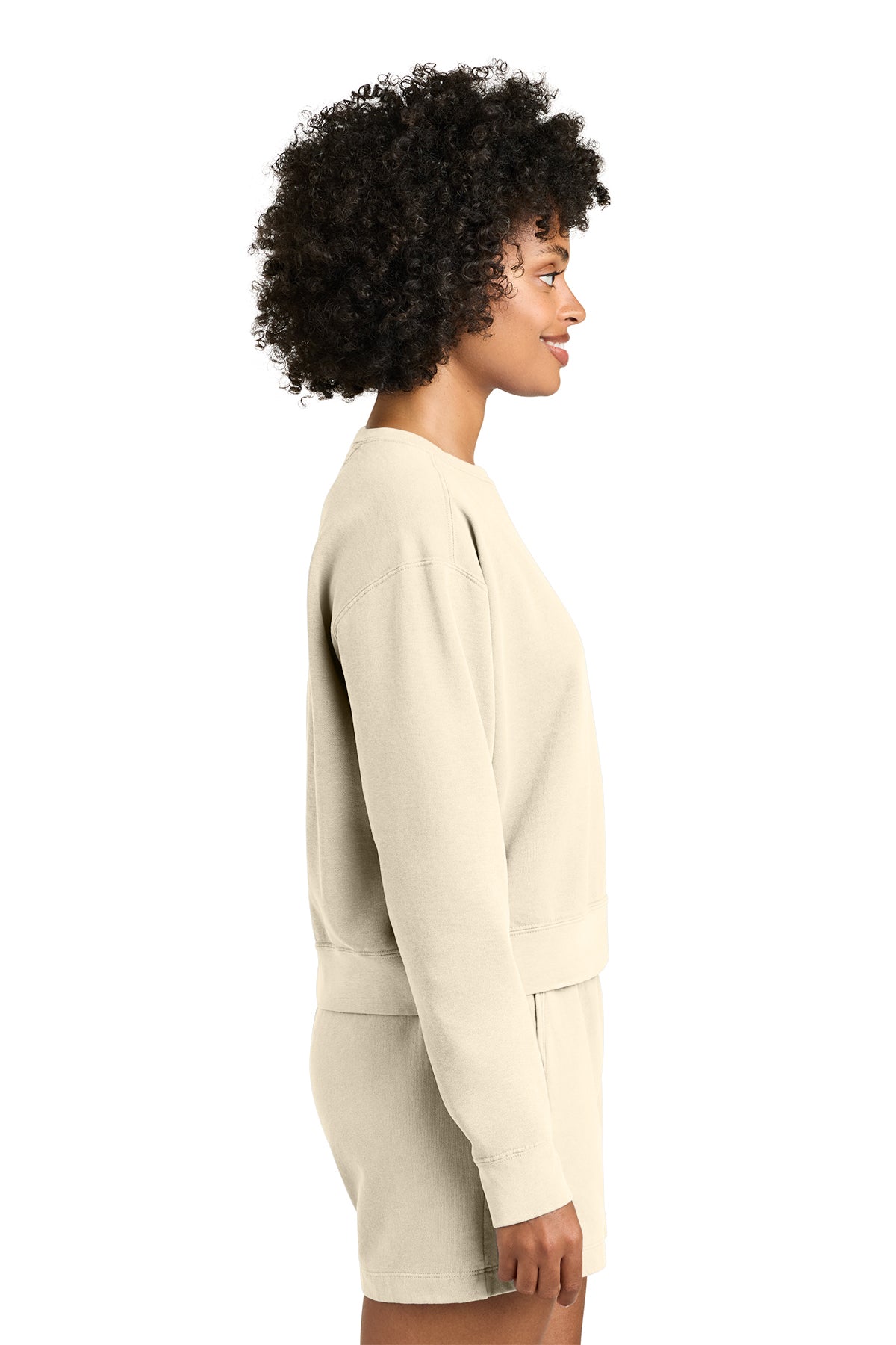 Comfort Colors Womens Custom Mid-Length Crewneck Sweatshirts, Ivory