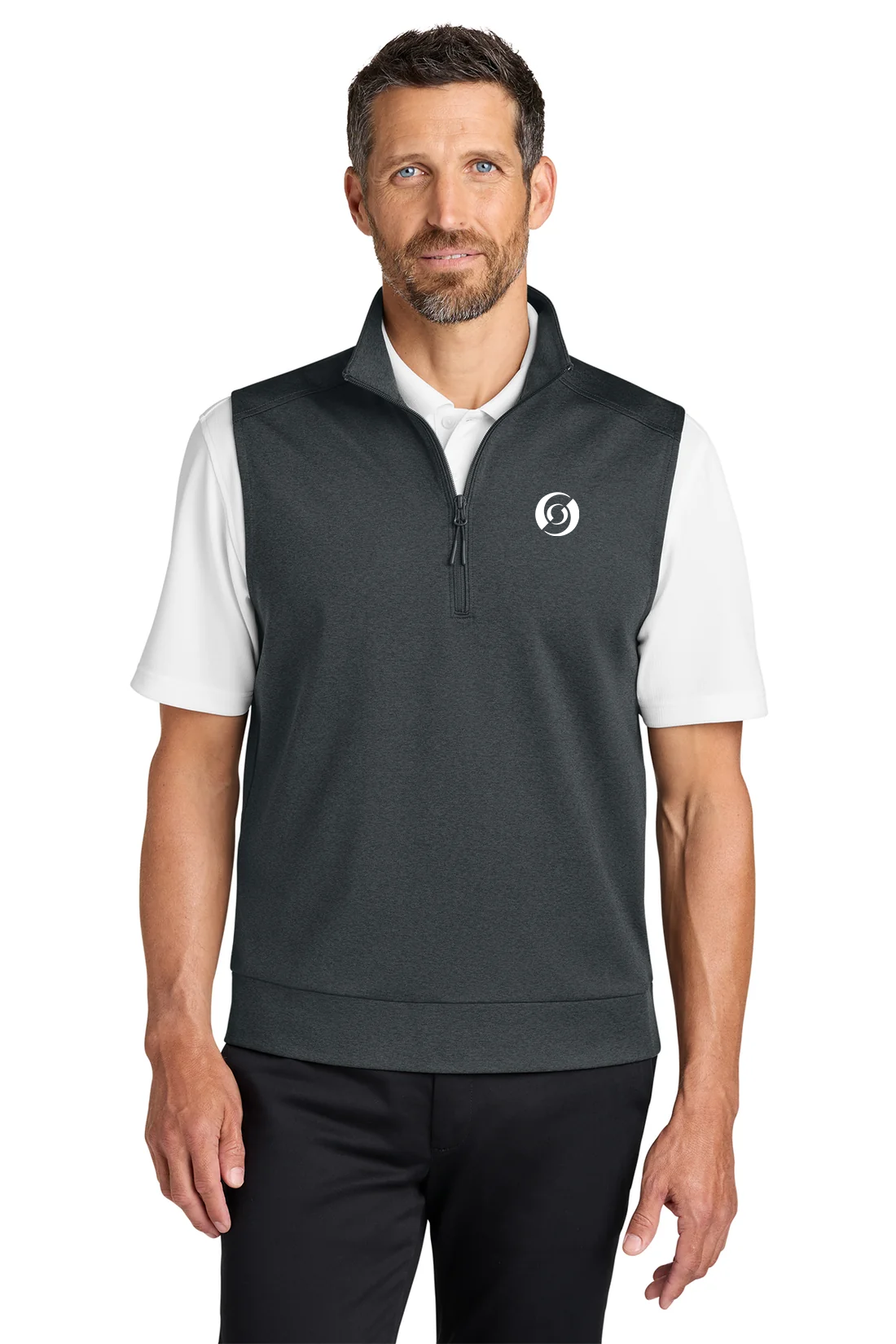Port Authority C-FREE Double Knit 1/4-Zip Vest, Grey Steel Heather [Mechanical Solutions]