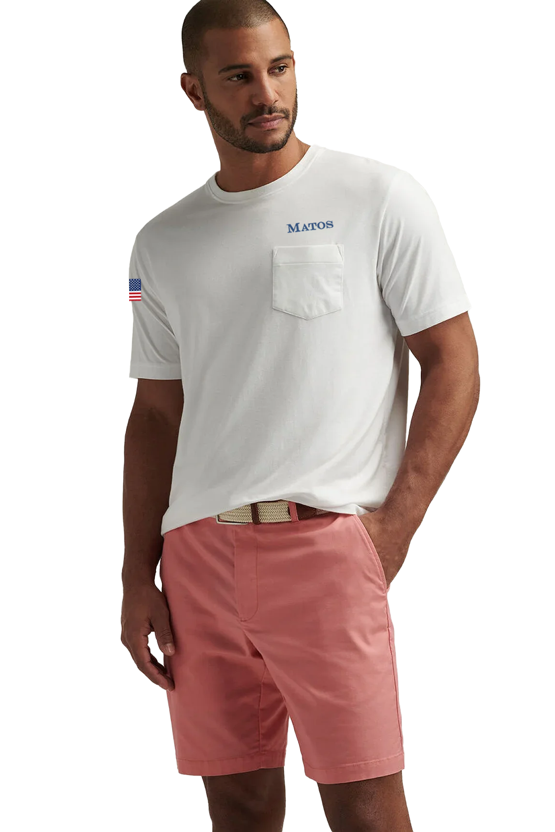 Peter Millar Crown Comfort Short-Sleeve Pocket Tee, White [Matos Builders]