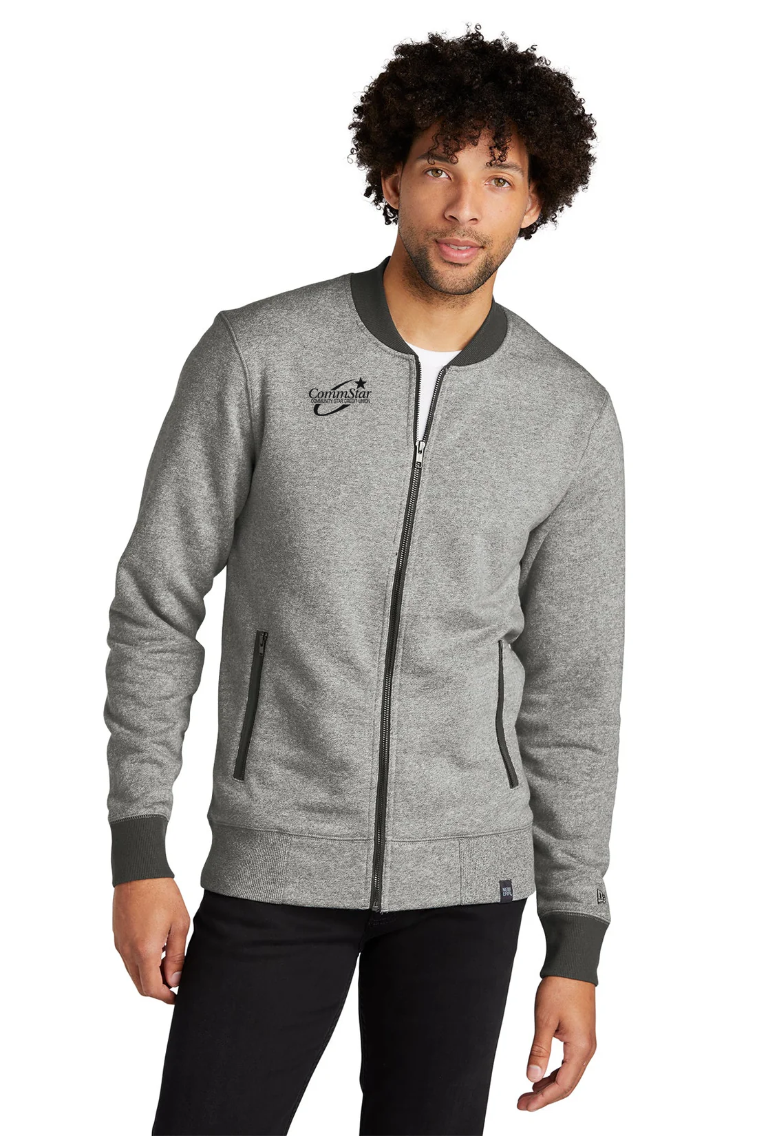 New Era French Terry Jacket, Light Graphite Twist/ Graphite [CommStar Credit Union]