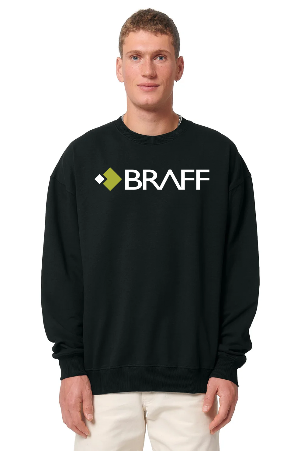 Stanley Stella Unisex Ledger Dry Crewneck Sweatshirt, Black [The Braff Group]